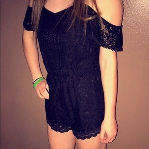 Black Lace Romper